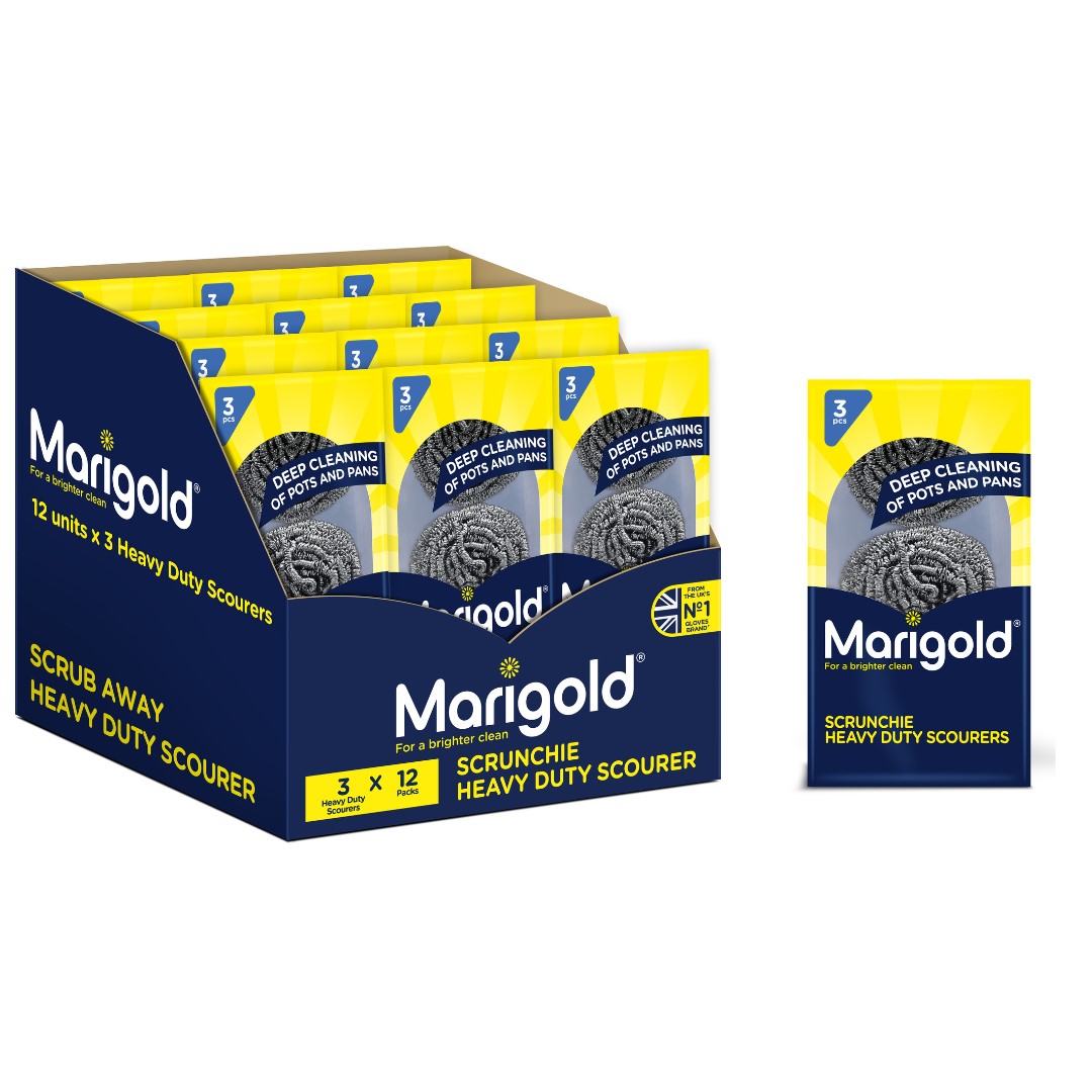 Marigold Scrunchie Heavy Duty Scourers Bundle of 12 packs of 3 scourers