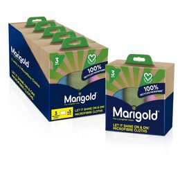 Marigold Let It Shine On & On! Microfibre Cloths Bundle | 5 packs of 3 cloths