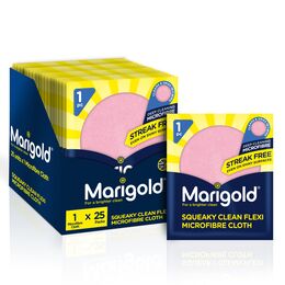Marigold Squeaky Clean Flexi Microfibre Cloth Bundle | 25 packs of 1 cloth 
